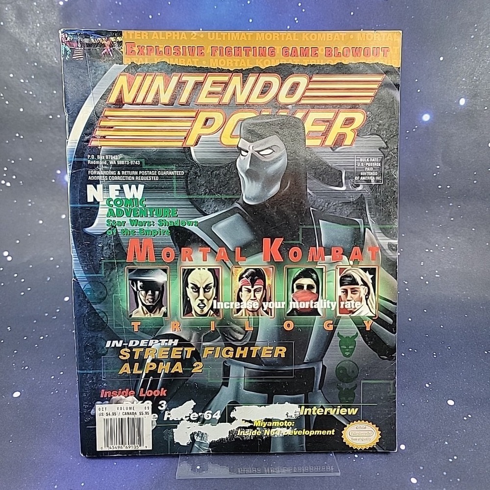 Nintendo Power October 1996 Volume 89 Mortal Kombat Trilogy W/Poster & Cards